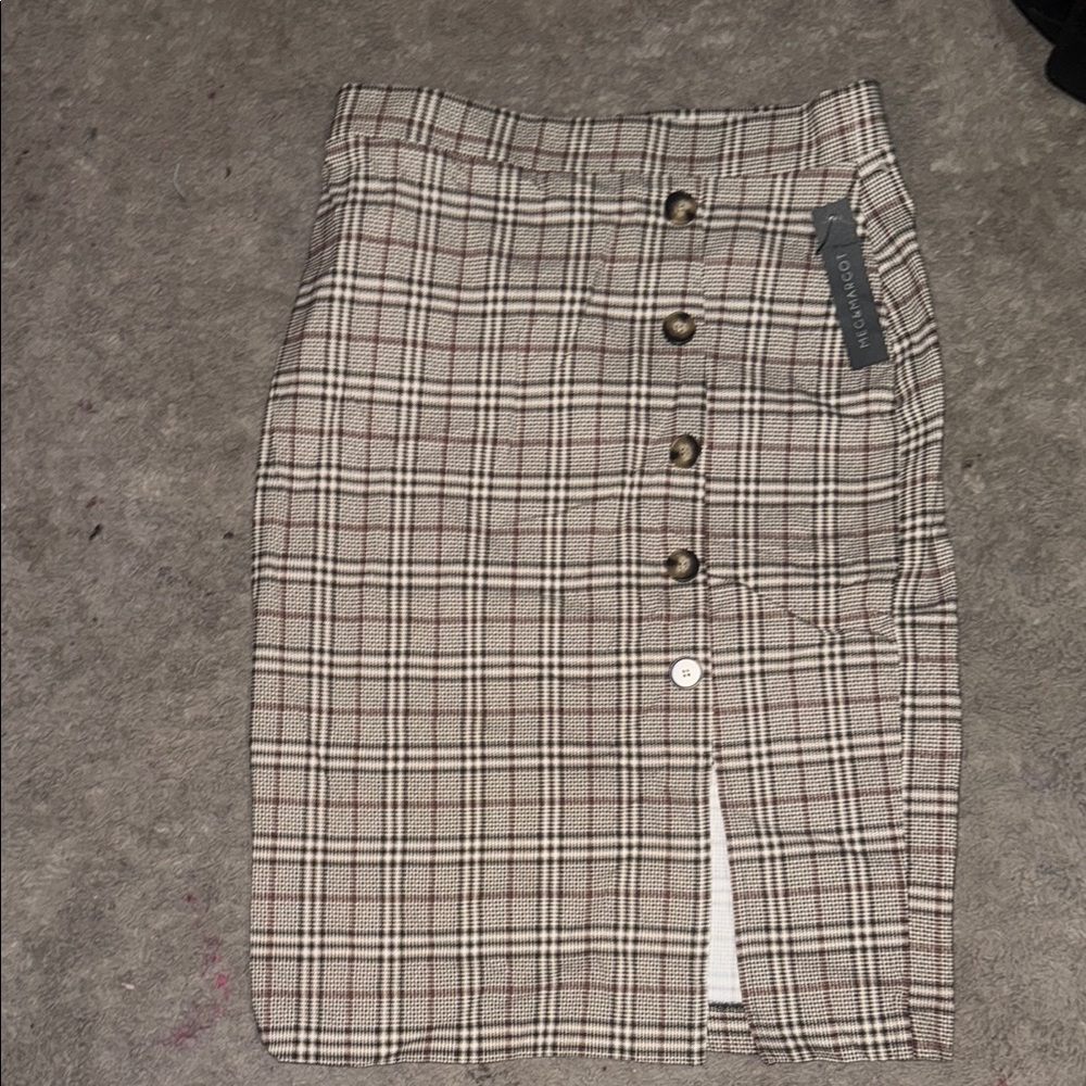 LOFT Tan Pencil Skirt with Slit for Work